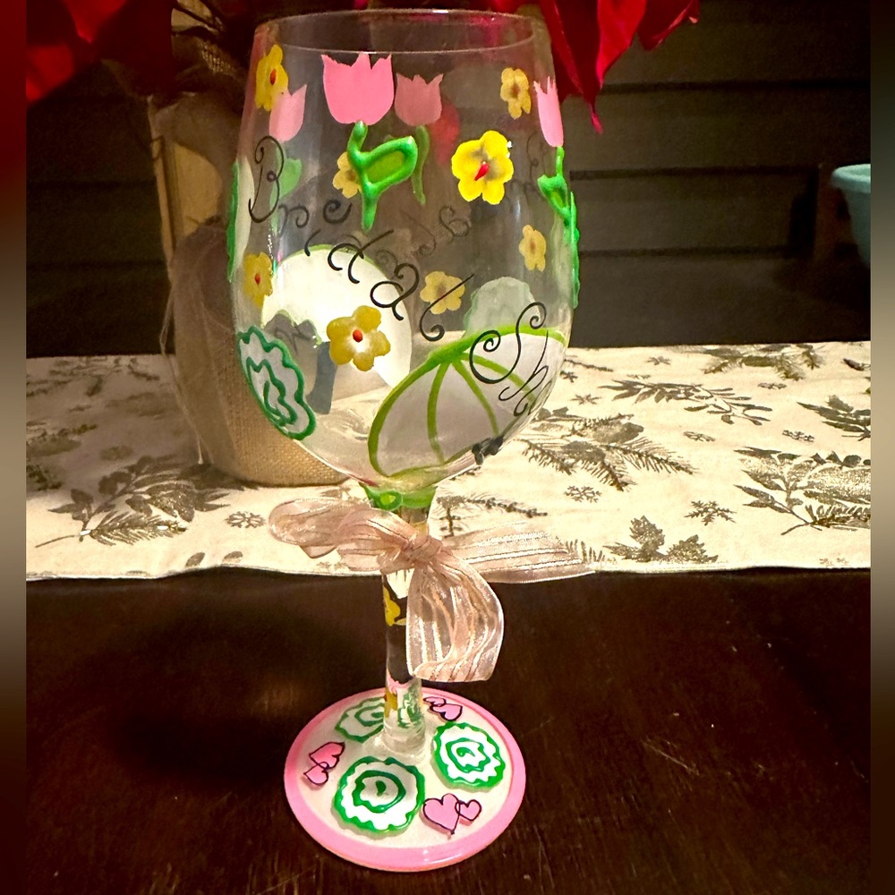 New Bridal Shower hand painted wine glass